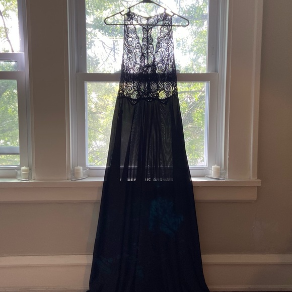 Glydons, Vintage Black Lace Racerback Nightgown - Picture 9 of 15